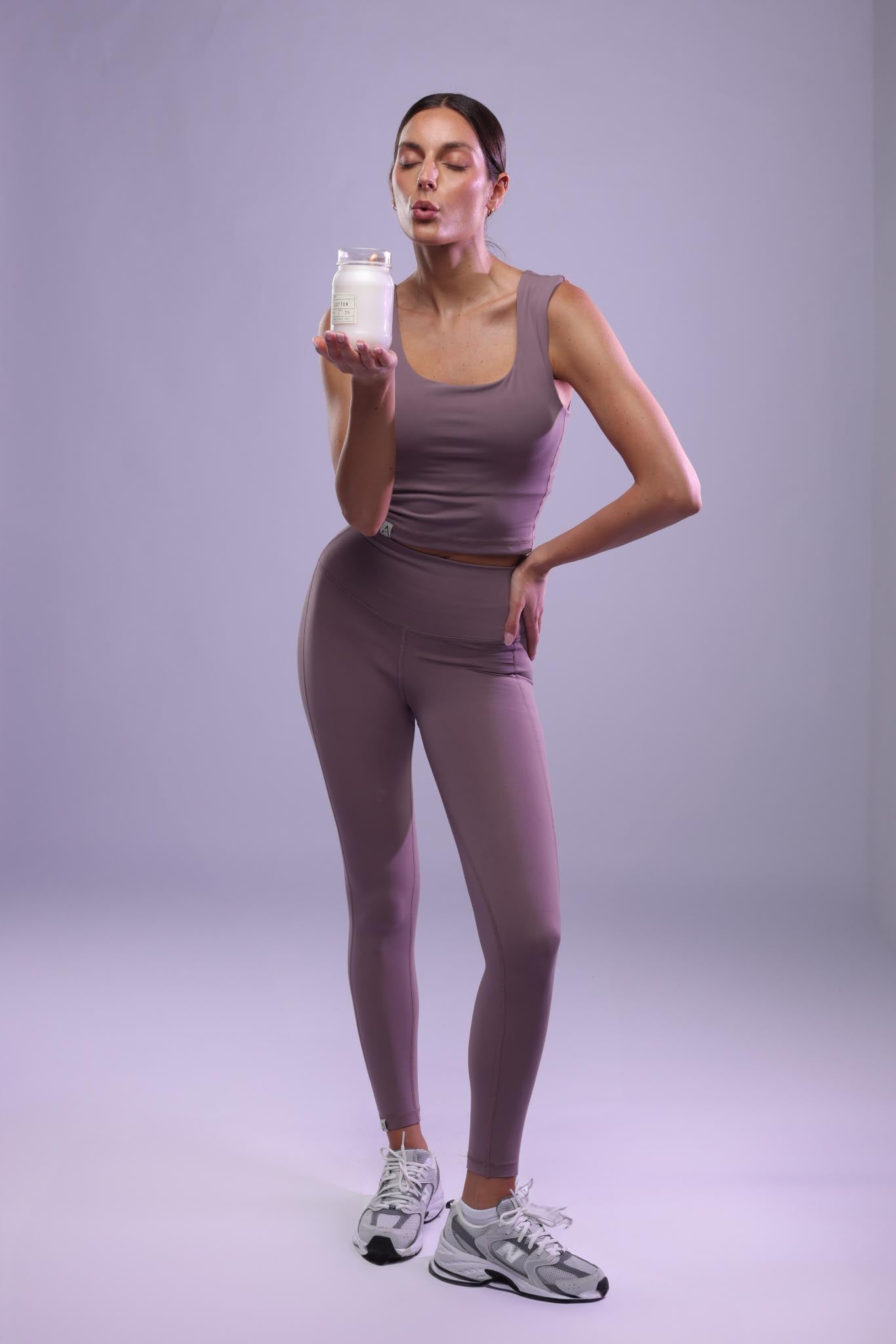 Double Seam Leggings - Lavender Milk