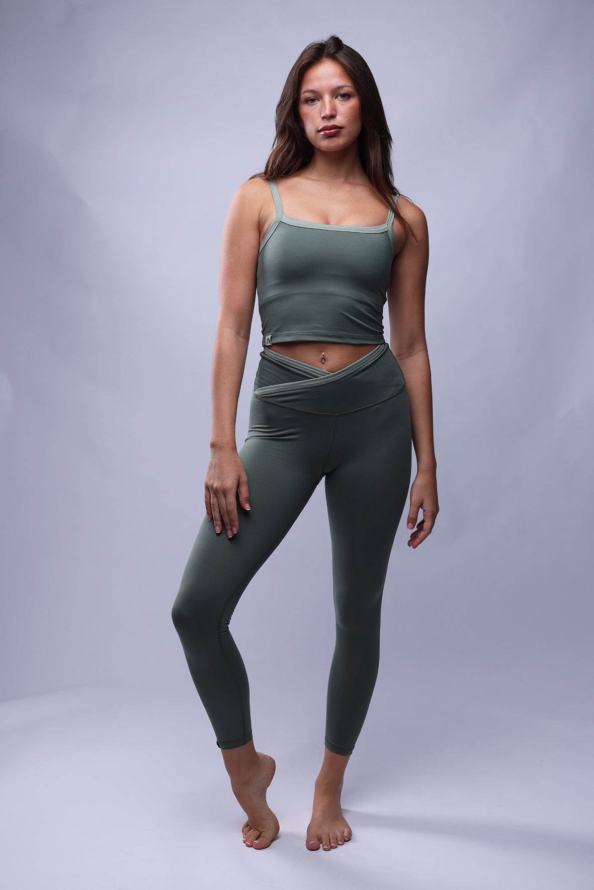 Wrap-Over Leggings - Pesto