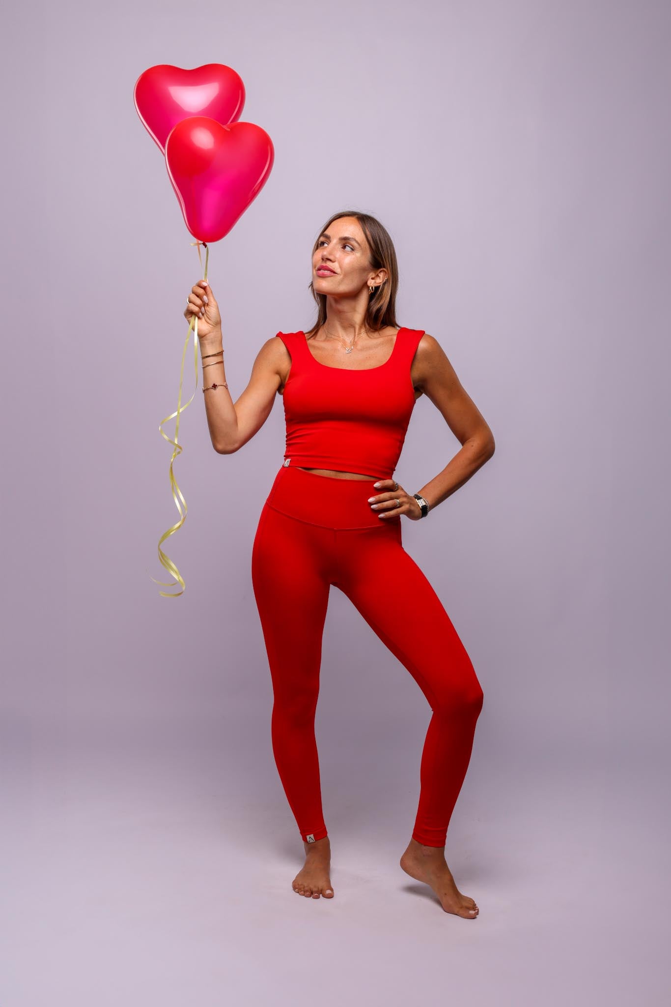 Double Seam Leggings - Red
