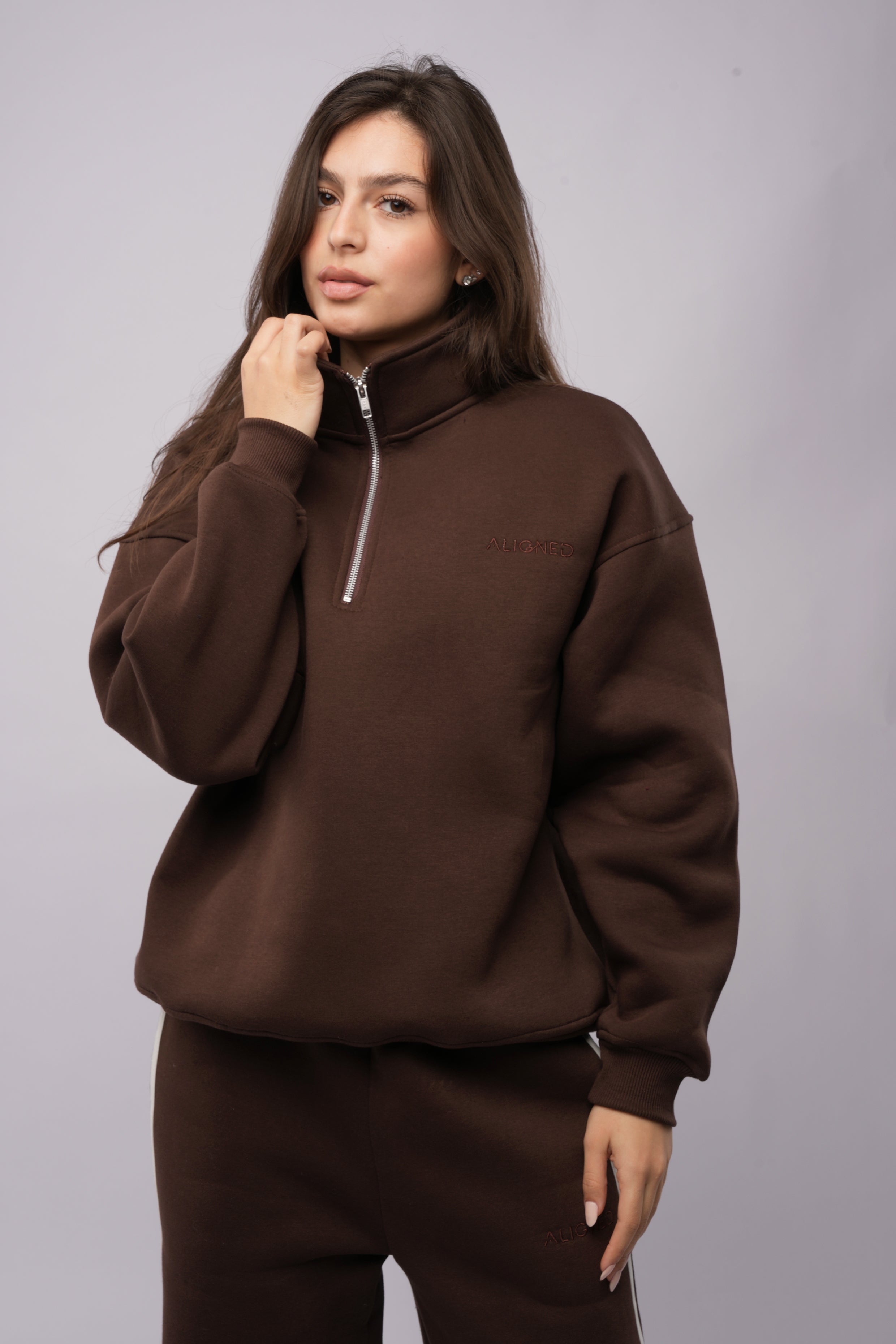 1/4 Zip - Brown