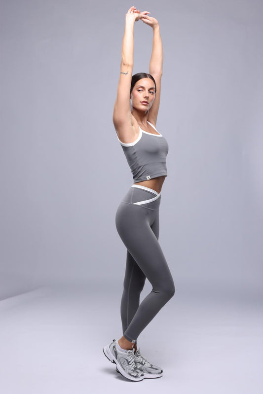 Wrap-Over Leggings - Ice Grey