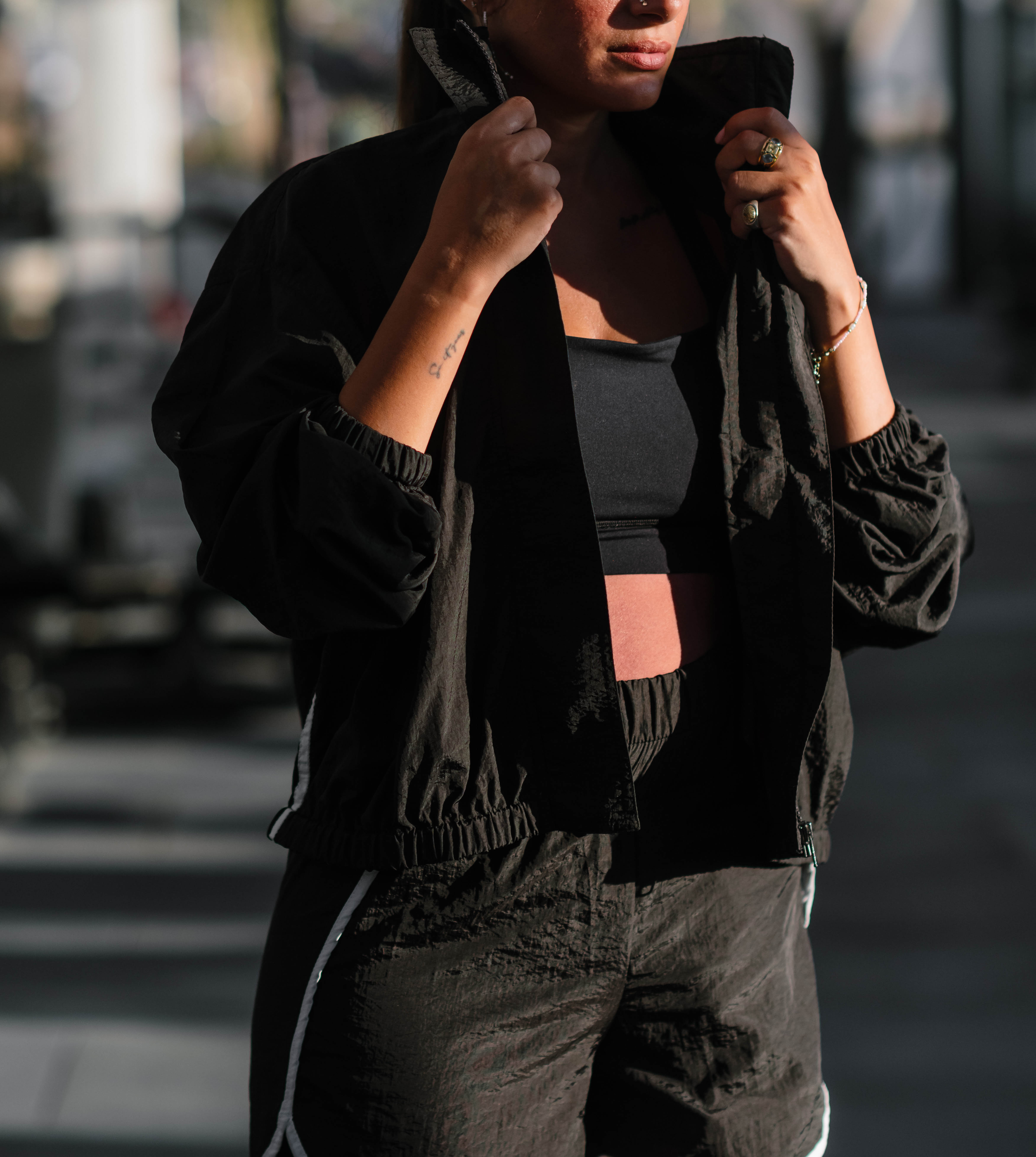 Black Boxer Jacket – White Piping