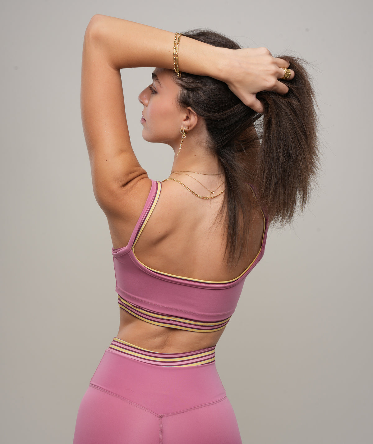 Short Bralette - Pink Stripes