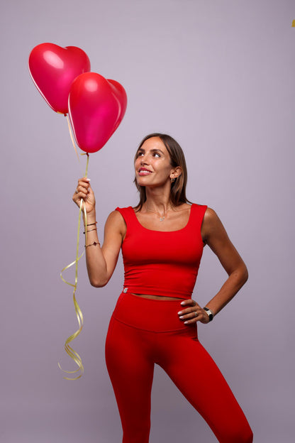 Double Seam Leggings - Red