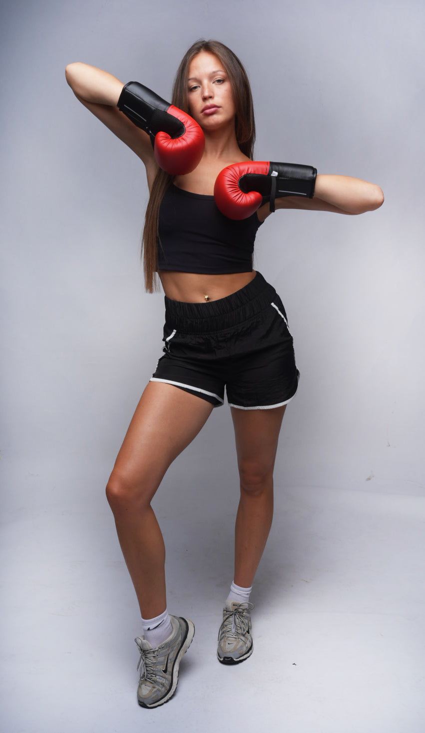 Black Boxer Shorts – White Piping