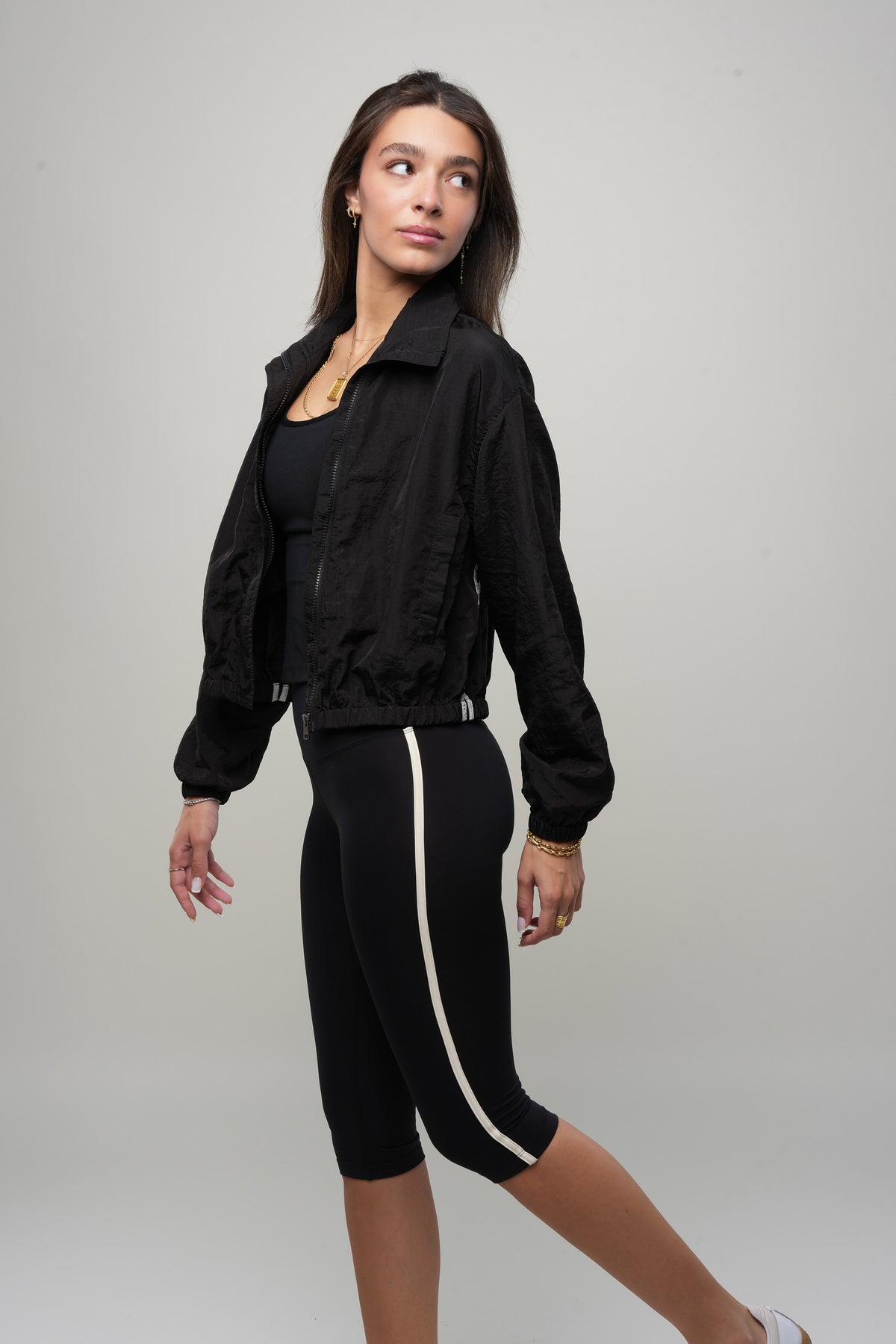 Black Boxer Jacket – White Piping