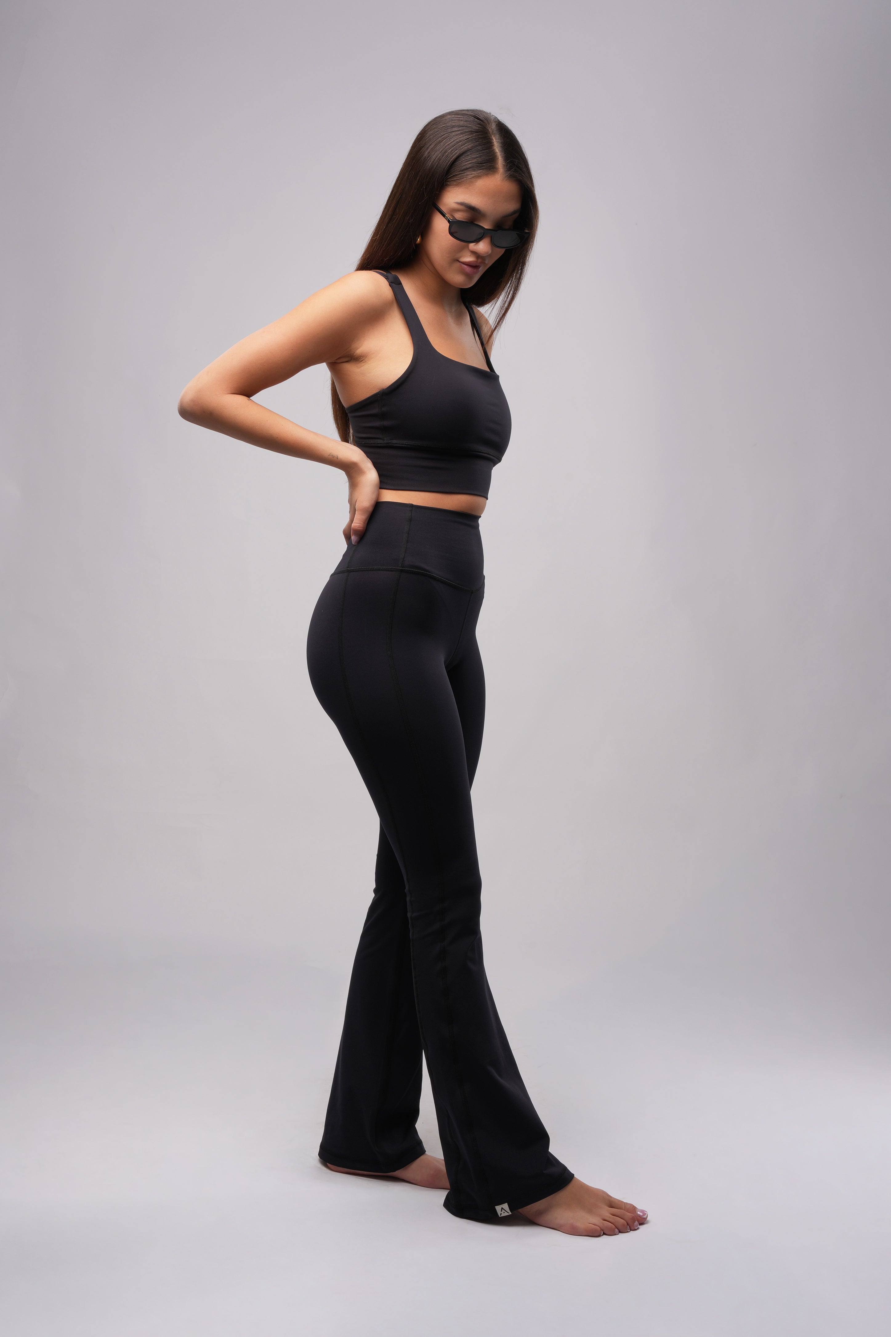 Double Seam Flared Long - Black