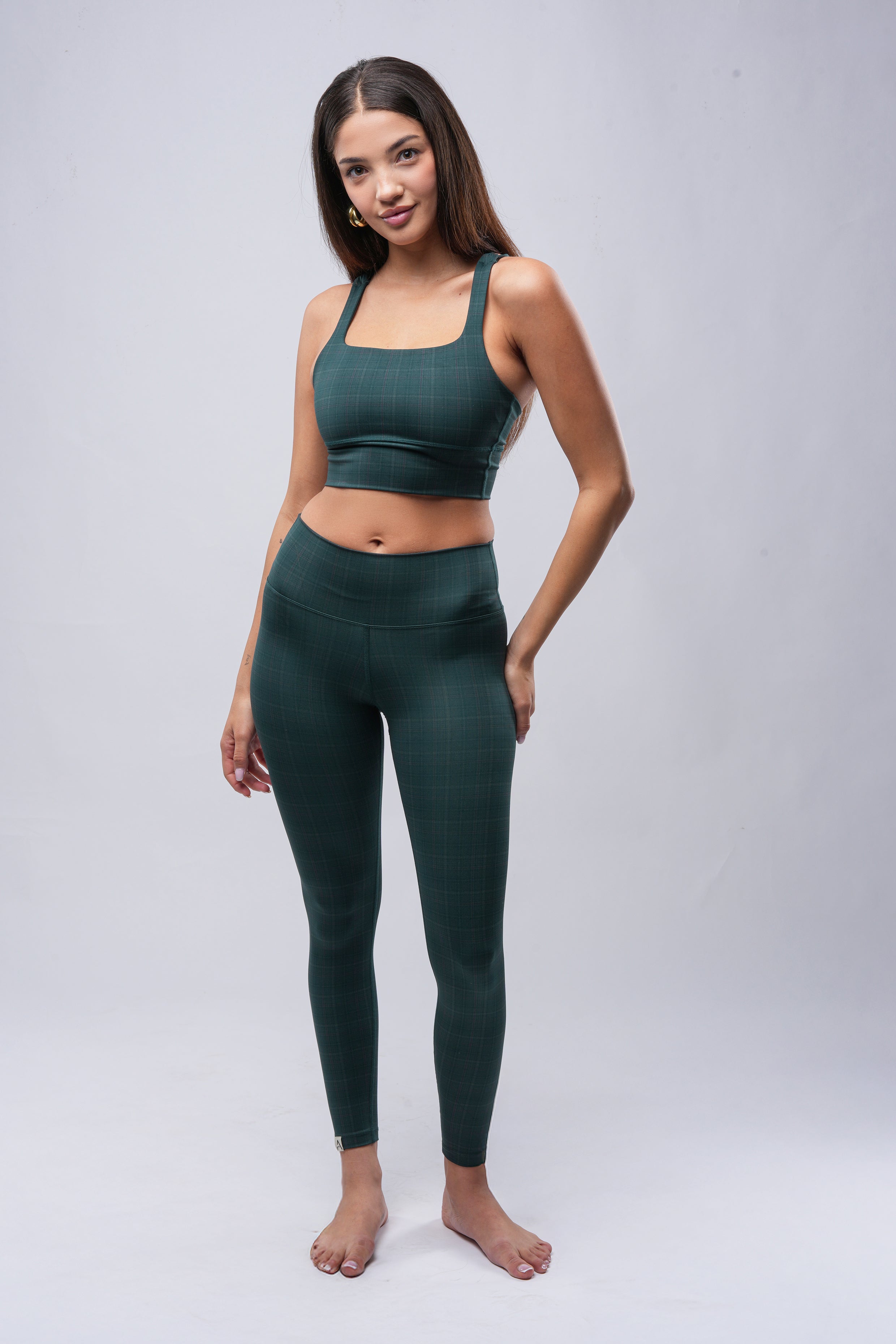 Long Bra - Green Plaid