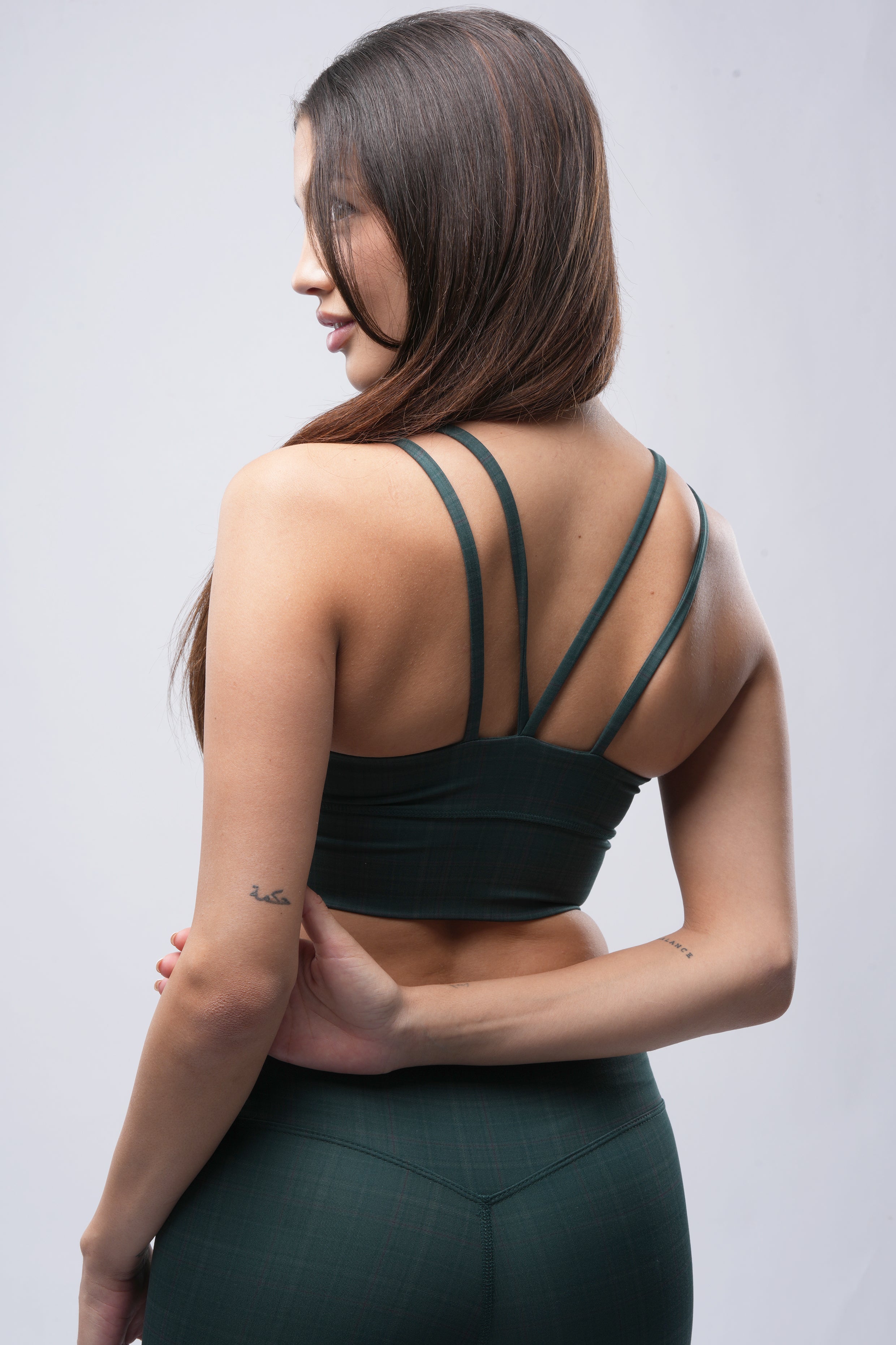 Long Bra - Green Plaid