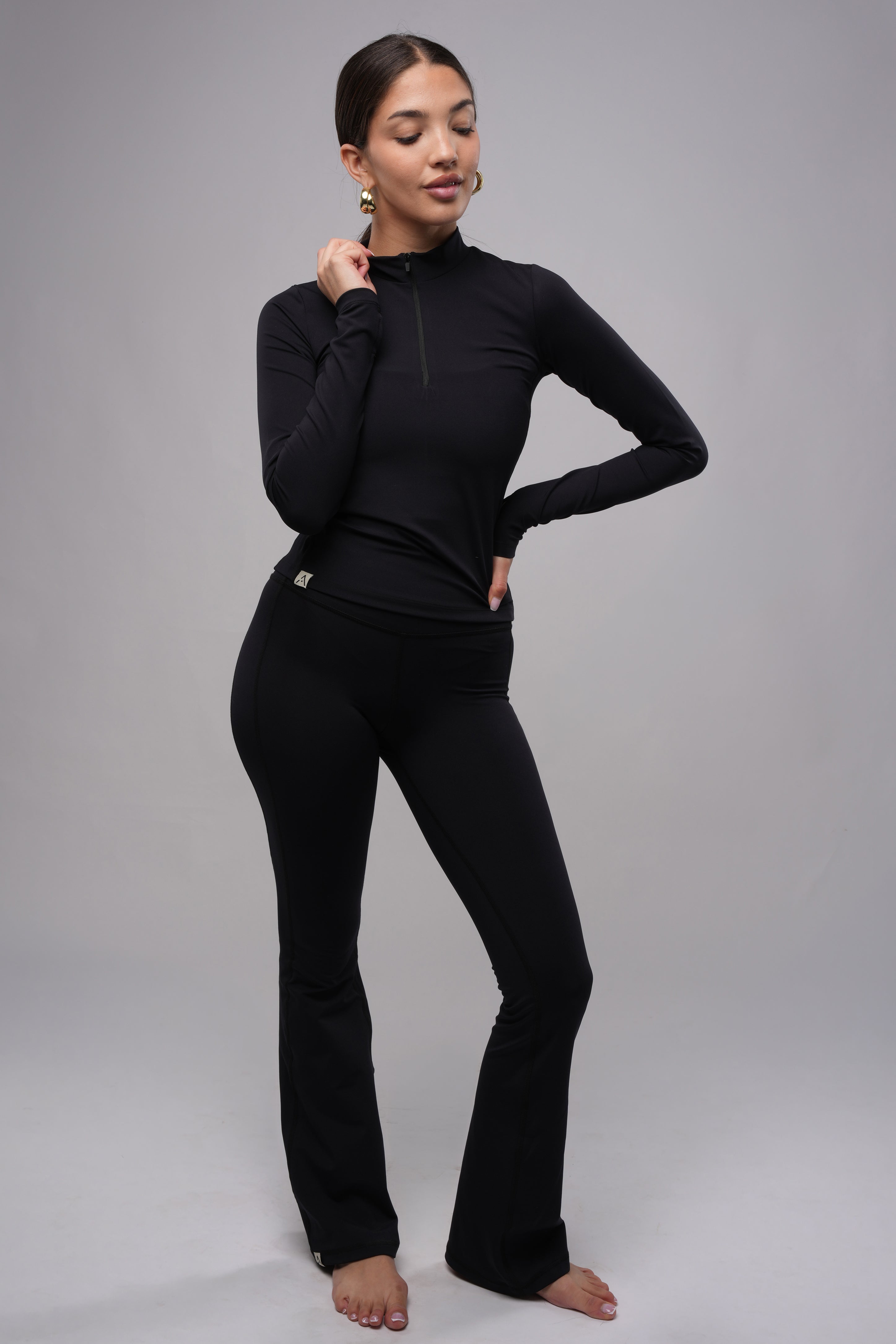 1/4 Zip Long Sleeve Top