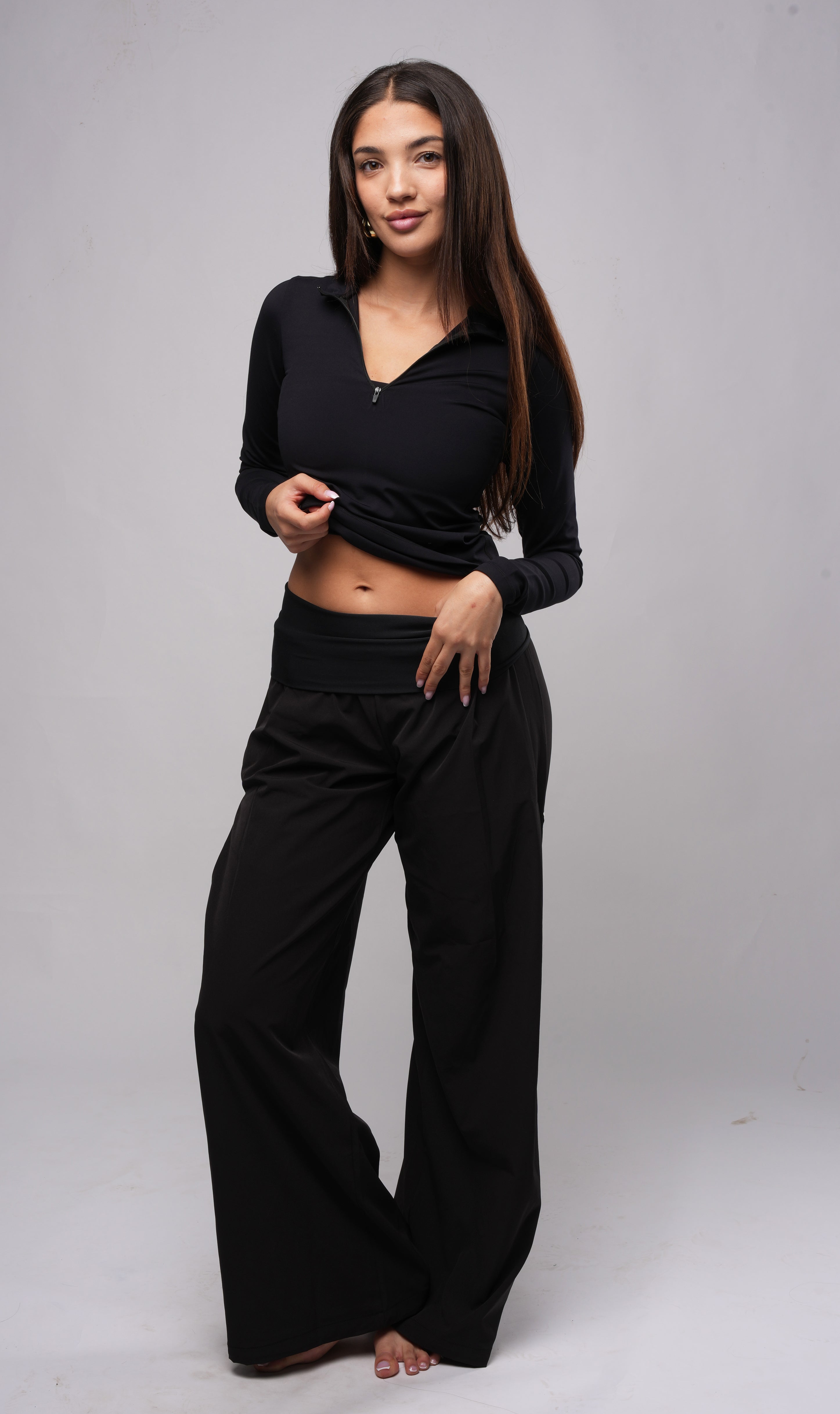 1/4 Zip Long Sleeve Top