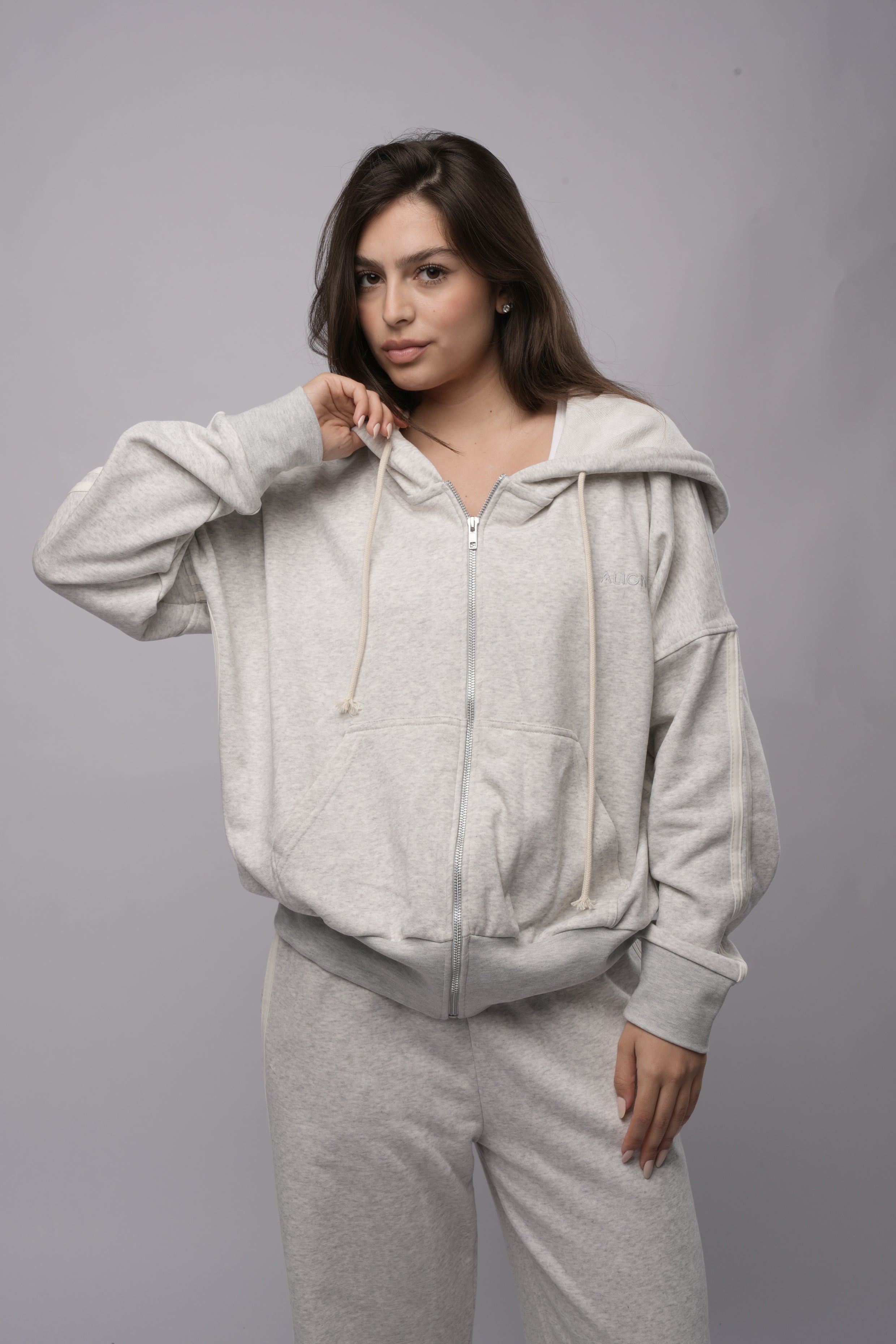 Zip Up Hoodie - Grey